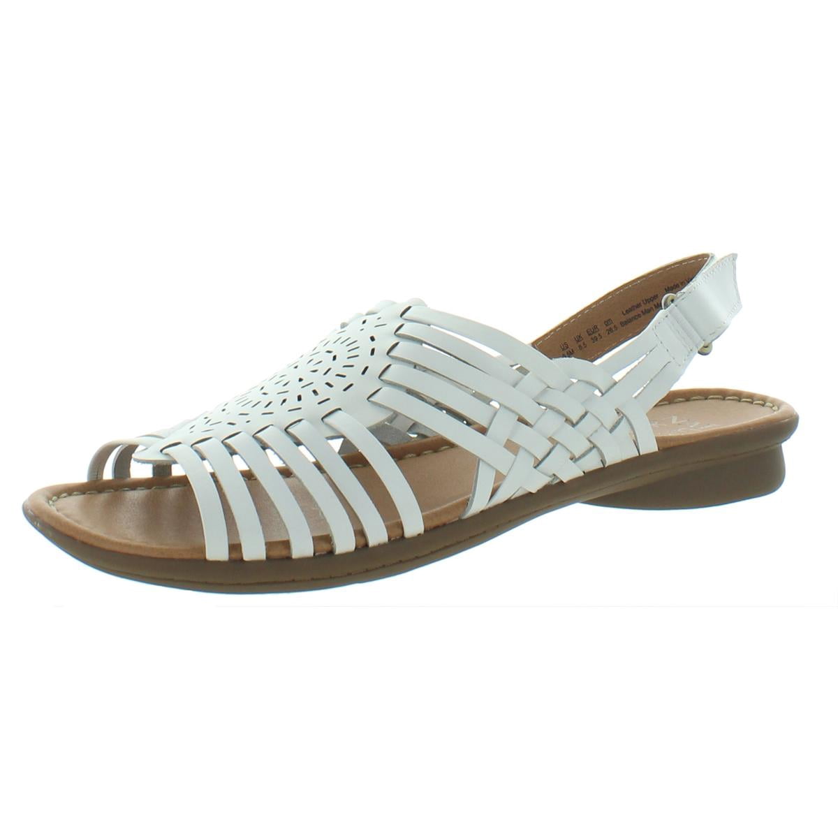 Naturalizer Womens Whistle Leather Slingback Sandals White 9.5 Medium (B,M)  - Walmart.com