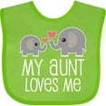 thumbnail image 3 of Inktastic My Aunt Loves Me Niece Nephew Elephant Boys or Girls Baby Bib, 3 of 4