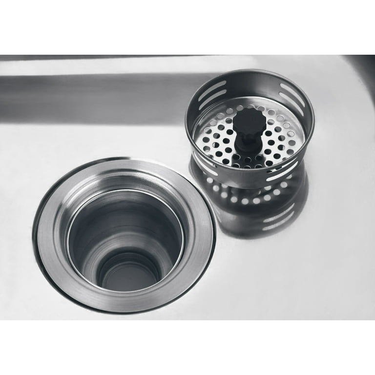Mainstays Silver Stainless Steel Kitchen Sink Strainer and Drain Catcher  with Rubber Stopper 