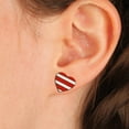 thumbnail image 4 of QIQUWOHUL Classical Earrings Flag Earrings Star Earrings Wood Studs USA Flag American Flag Fourth Of July Patriotic Red White Blue, 4 of 5