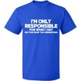 thumbnail image 2 of OXI T-Shirt - I'm Only Responsible, Basic Casual T-Shirt for Men's and Women Fleece T-Shirt Short Sleeve - Royal Blue Large, 2 of 3