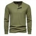 thumbnail image 7 of Vmvidoty Men's Casual Fit Solid Color Long Sleeve Top Comfortable Soft Army Green XXL, 7 of 7