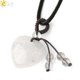thumbnail image 1 of Collar sencillo de cuentas de cristal natural para mujer, collar de corazón de piedra, cristal morado y rosa, cuerda de cristal transparente, 1 of 5