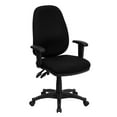 thumbnail image 1 of High Back Black Fabric Executive Swivel Ergonomic Office Chair with Adjustable Arms, 1 of 9