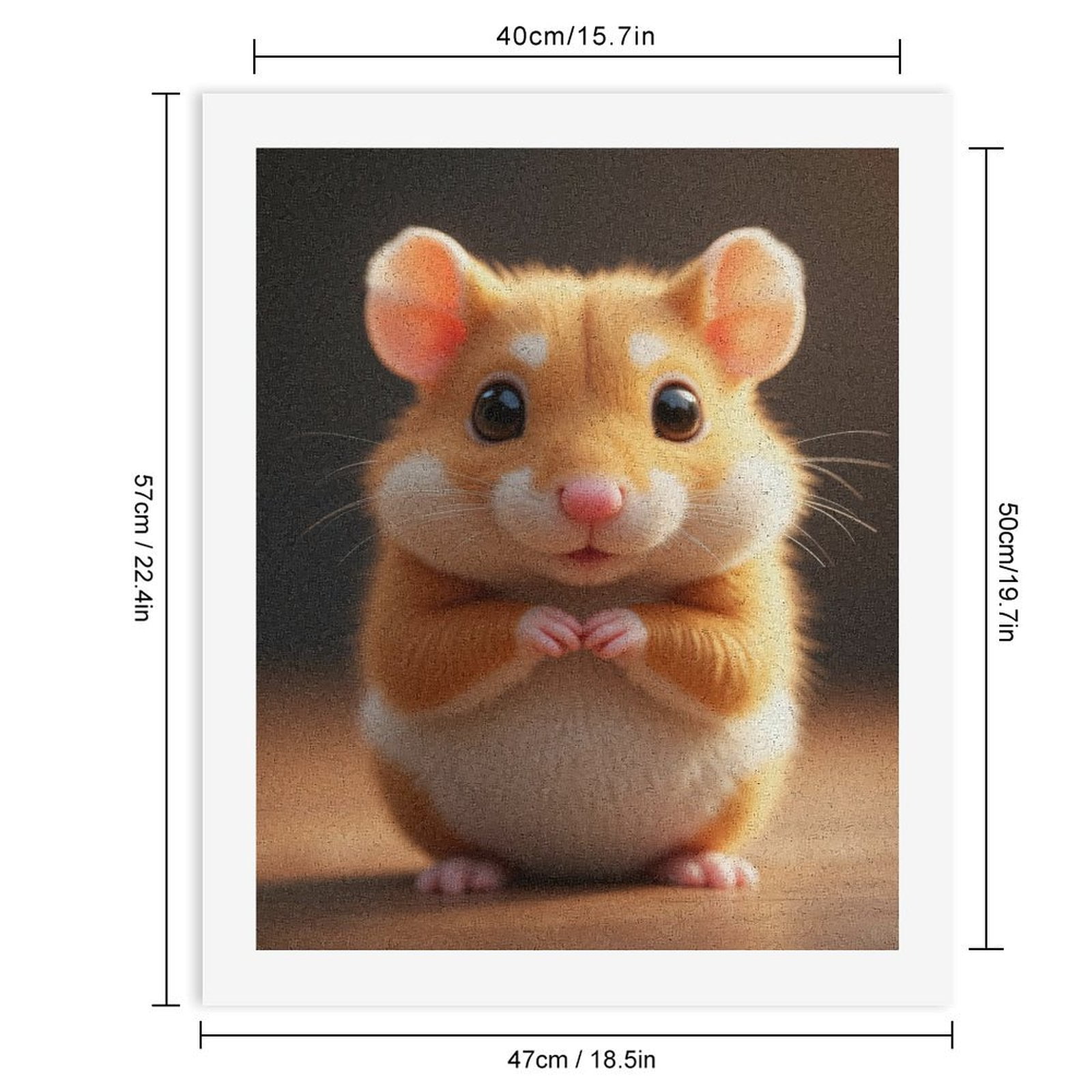 Paint By Numbers Kit for Adults Beginner - DIY Cute Adorable Hamster Portrait Canvas Painting Kits for Adults, Frameless Paint By Number for Adults for Home Wall Decor 16x20 Inch