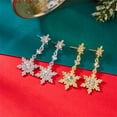 thumbnail image 4 of SPEKSEE Christmas Snowflake Earrings for Women Sparkly CZ Winter Snowflake Pearl Tree Stud Earrings Christmas Holiday Gifts, 4 of 8