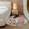 thumbnail image 2 of Round Rug 3.3Ft Washable Non-Slip, Blue Purple Gnomes Circle Area Rugs for Living Room Bedroom, Spring Vintage Hydrangea Flower Leaf Indoor Floor Mats Carpet Runner for Home Decor Aesthetic, 2 of 8