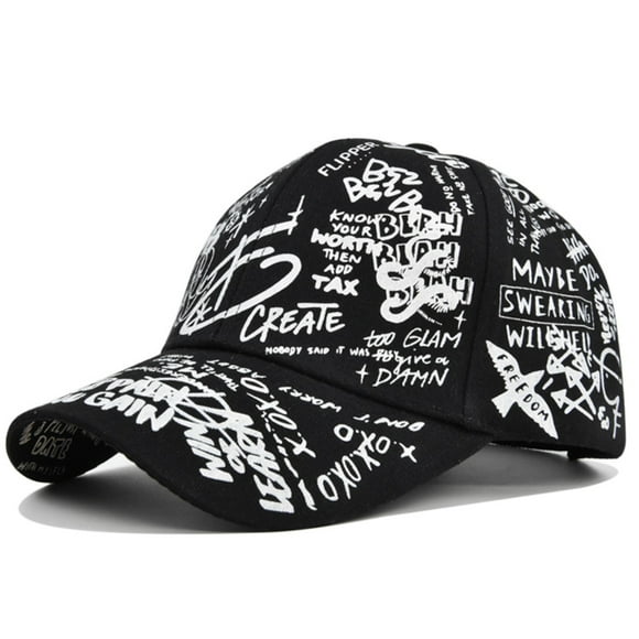 Men And Women Casual Regular Youth Retro Letters Colorful High Street Cap Baseball Cap Baseball Caps hats for men Black