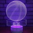 thumbnail image 3 of Basketball 3D Optical Illusion Acrylic Night Light Touch Switch 7 Color Change USB LED Desk Lamp, 3 of 5