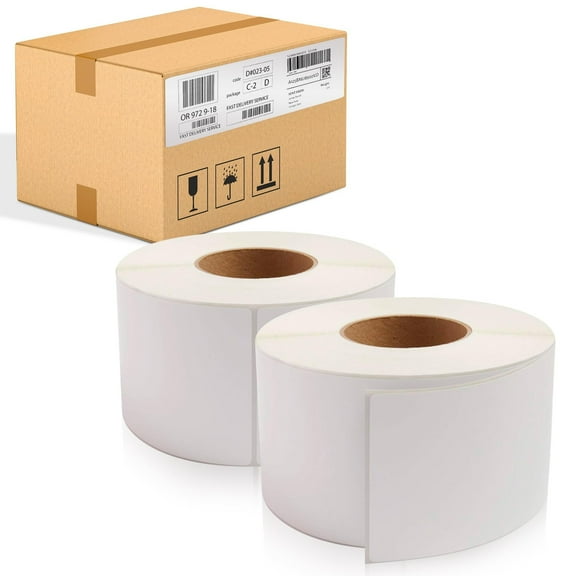 White Thermal Transfer Labels, 3 in Core Non-Perforated 12 in OD, 2700 Count, 4 x 13 in