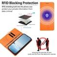 thumbnail image 4 of Leather For iPhone 11 Pro Max, RFID Blocking Protection, Playful Cats Embossed Flip Wallet Leather Case With Card Holder Magnetic Closure  Phone Cases Cover,Orange,For iPhone 11 Pro Max, 4 of 7