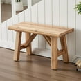 thumbnail image 3 of 30" Entryway  Farmhouse Narrow Dining  Shoe Rack Small Wooden Benches Holds up to 300lbs for Hallway Living Room Dining Room Bedroom，1 Tier, Natural, 3 of 8