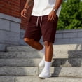 thumbnail image 2 of Men‘s Corduroy Shorts Casual Elastic Waistband Regular Fit Shorts Solid Color Lightweight Shorts with Pockets, L, 2 of 9