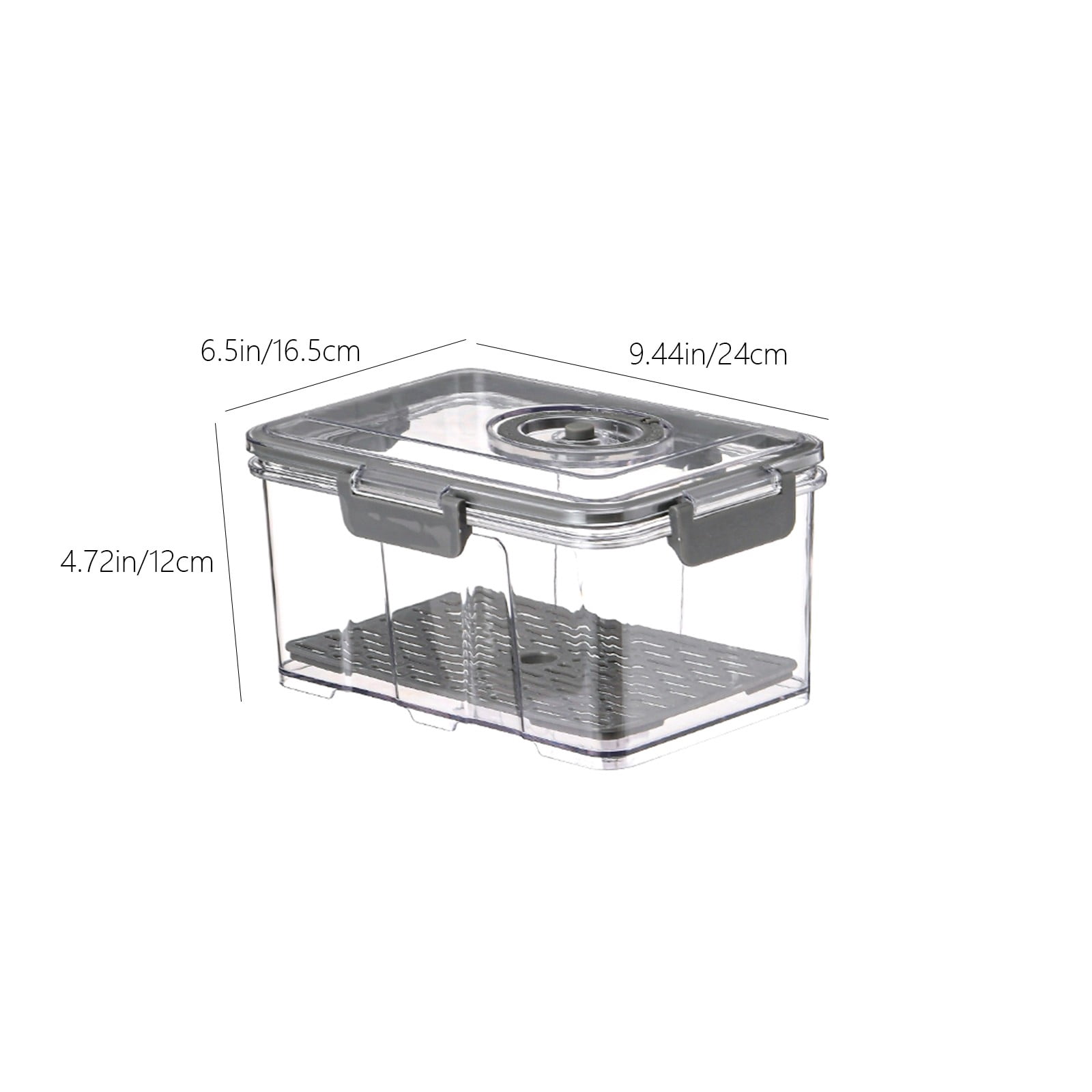 JilgTeok 2 Packs Vacuum Sealed Food Storage Container Transparent Water Draining Box Airtight Jar with Timer Lock for Home Kitchen Food Meat Freshness and Freezing