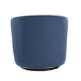 thumbnail image 3 of Keely Blue Velvet with Contrasting Cream Welt Barrel Swivel Chair, 3 of 7