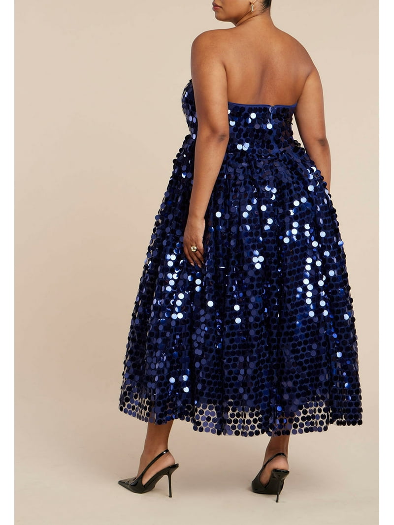 chinese dress ladies ELOQUII Women's Plus Size Knot Front Pleated Skirt Dress