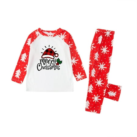 

Christmas Gifts Family Matching Christmas Pajamas Set Holiday Christmas Tree Snowflake Printed Sleepwear PJS Set for Couples and Kids