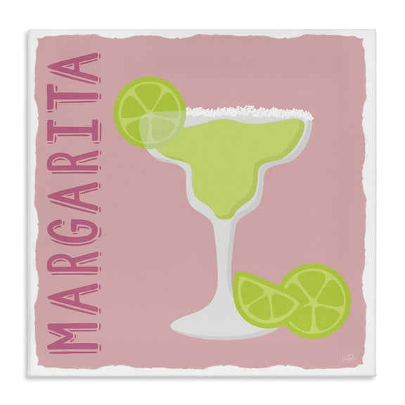 Stupell Industries Margarita Cocktail with Limes Food & Beverage Painting Wrapped Canvas Art Print Wall Art, 17 x 17