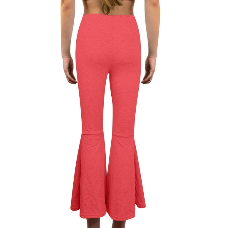 Realikun Women's Stretchy Wide Leg High Waist Bell Bottom Flare Dress Pants, Size: Medium