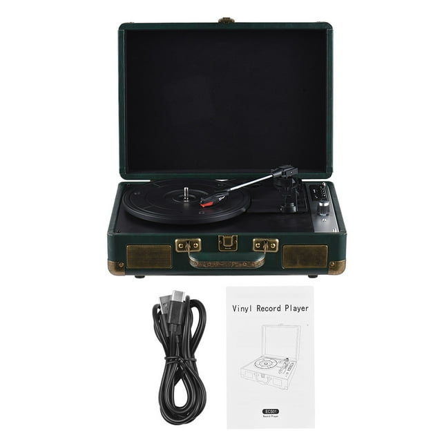 Vinyl Record Player,7/10/12inch Vinyl Turntable Usb 33/45/78rpm Support Player Bt Usb Vinyl Turntable Portable Rca Line Out 33/45/78rpm Support 7/10/12inch With 3.5 Audio Portable Player With Huiop