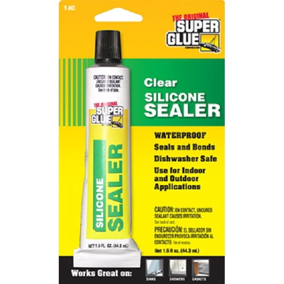 Super Glue Scellant en Silicone, Tube Transparent de 1,5 Oz