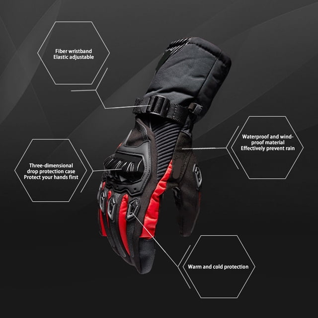 Guantes de protección para nudillos, guantes de invierno para motocicleta, cálidos guantes de invierno para motocicleta, guantes impermeables para moto, diseño de última generación