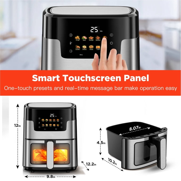 Fabuletta AirFryer 5,7 Litri 11-in-1 - Friggitrice Ad Aria Con Touch Screen LED - 1750W, Riscaldamento Veloce 230°C, Cestello Lavabile In Lavastoviglie - 6