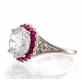 thumbnail image 2 of Round Cut Cubic Zirconia and Ruby Cubic Zirconia Halo Engagement Ring In Sterling Silver, 2 of 2