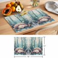thumbnail image 6 of Spring Hedgehog Green Placemats Set of 4 Botanical Forest Flower Leaf Place Mats Indoor Wipeable Table Mats Washable Cloth Dining Table Placemats for Kitchen Holiday Party Home Decor 13x19 Inch, 6 of 9