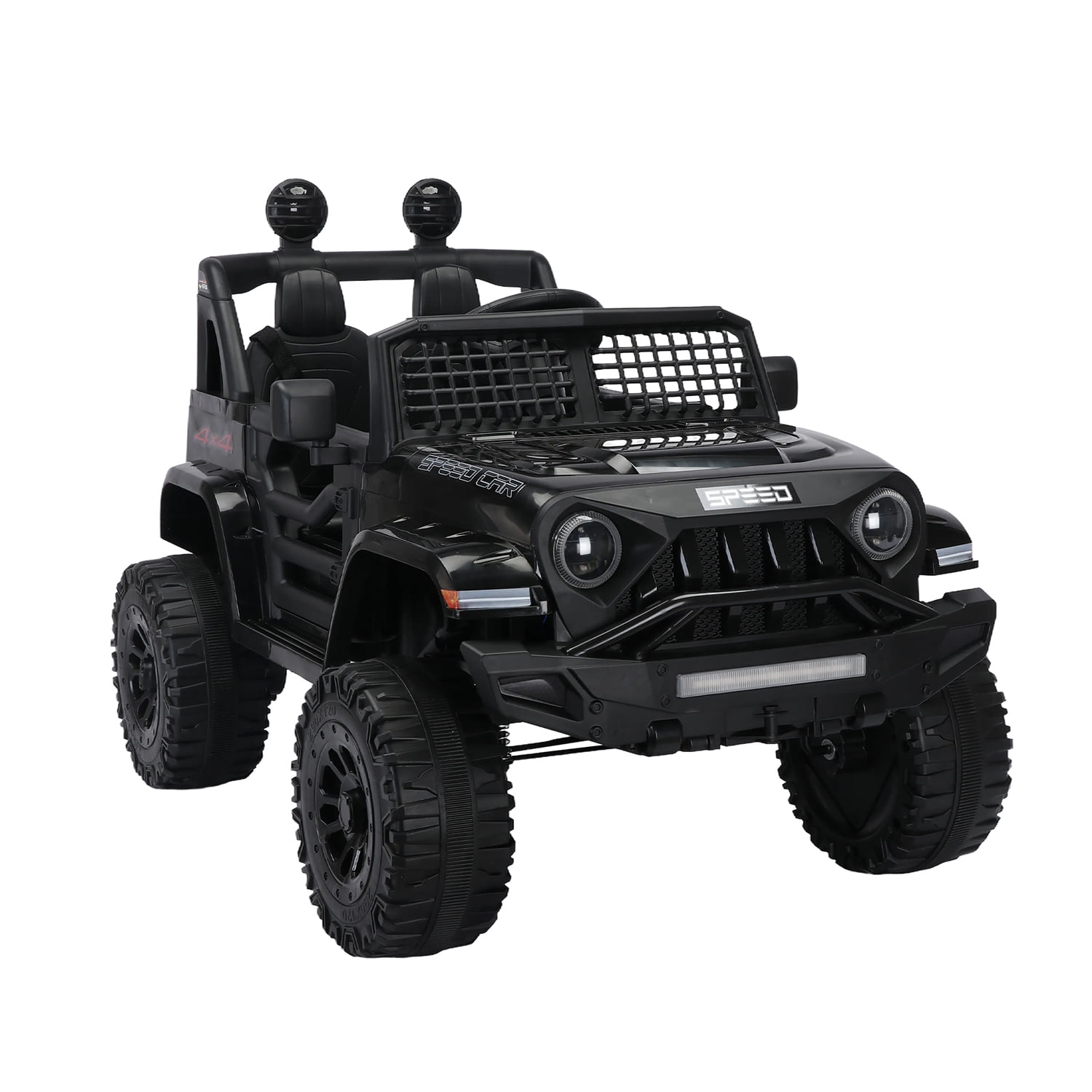 CIPACHO 12V Powered Ride On Truck Car for Kid, Electric Toy Car with 2.4G Parents Remote Control, USB, MP3, Bluetooth, LED Light, Black