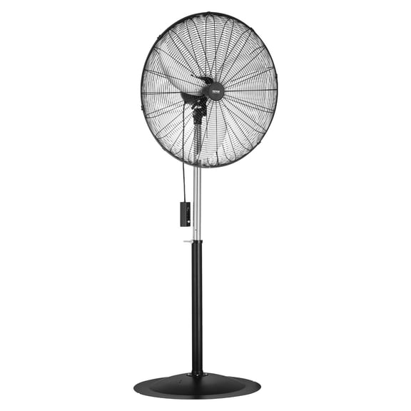 VEVOR Industrial Pedestal Fan, 30 Inch 85-Degree Oscillating Fan, Height Adjustable Standing Fans with 3 Adjustable Speeds, High Power Fans for Wareho