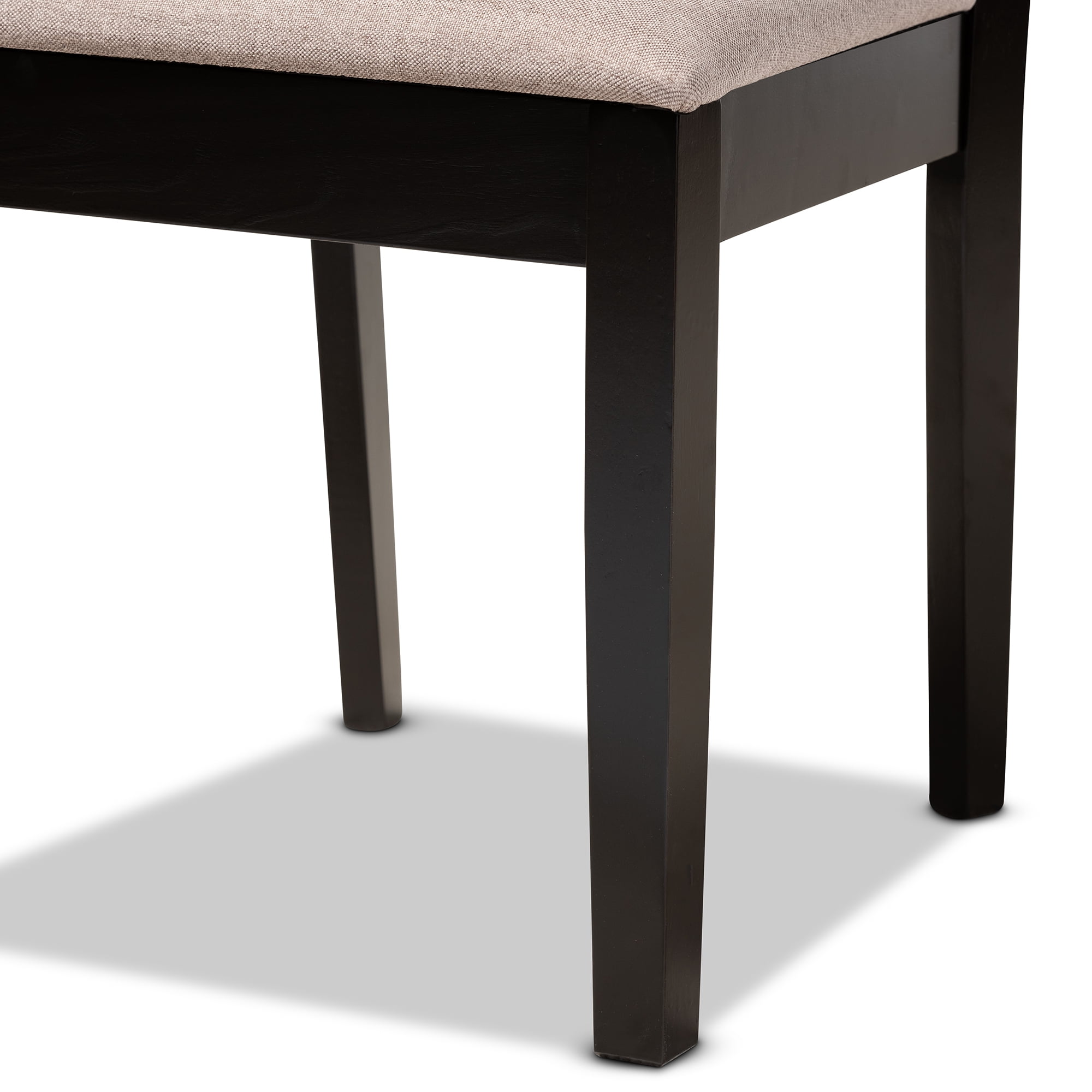 Baxton Studio Jackson Modern and Contemporary Sand Fabric Upholstered and Espresso Brown Finished Wood 4-Piece Dining Chair Set