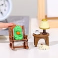 thumbnail image 6 of Mini Resin Frog Figurine with Mini Furniture, Desktop & Shelf Decor Ornament, 6 of 8