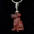 thumbnail image 3 of Red Jasper Dog Pendant | Semi Precious Stone Jewelry | Sterling Silver |, 3 of 10
