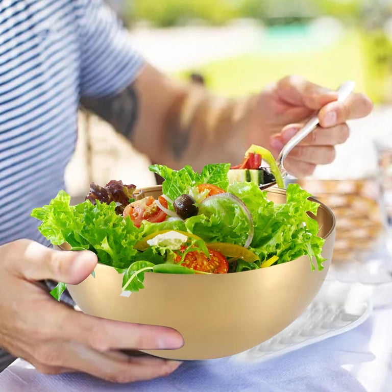 5 Pack Gold Bowls Stainless Steel Bowls Gold Mixing Bowls, Korean