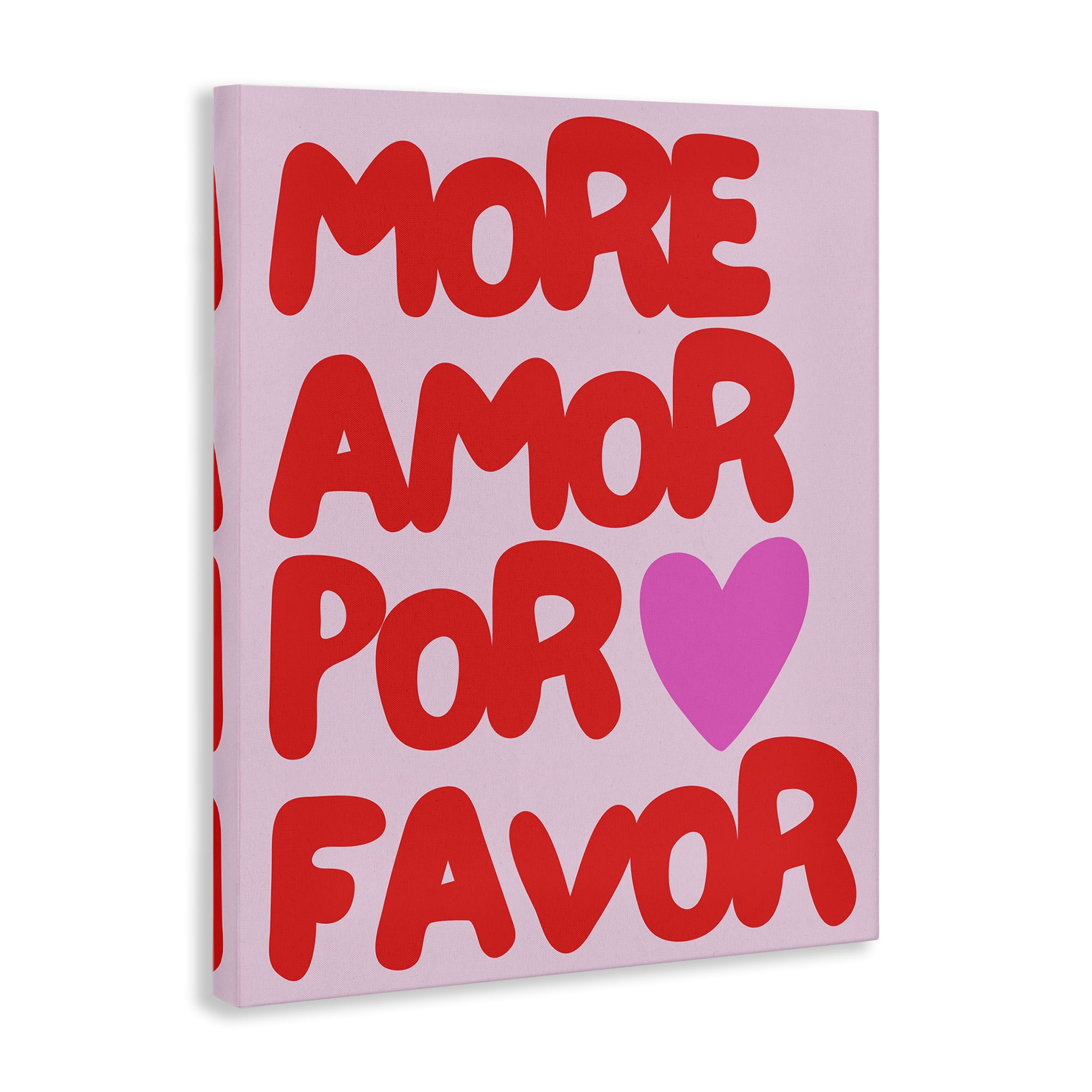 Stupell Industries More Amor Phrase Text & Numbers Painting Wrapped Canvas Art Print Wall Art, 16 x 20