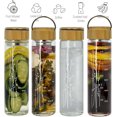 thumbnail image 3 of SHIJIU-650ml Glass Water Bottle with Infuser and Bamboo Lid Stainless Steel Handle, 3 of 4