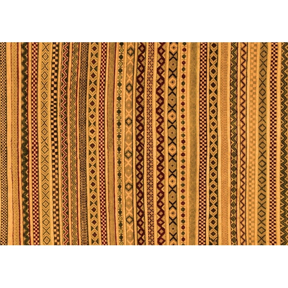 Ahgly Company Indoor Rectangle Abstract Orange Modern Area Rugs, 8' x 10'