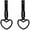 Black, variant on 2 Pieces Rings Heart Shaped Car Handle Straps Drift Charm Rear Bumper Warning Ring Decor Subway Bus Broken Heart Handle for Car Interior (Black, White)