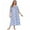 Blue, variant on Summer Women Nightdress Short Sleeve Printed Floral Nightgowns Sweet Casual Sleepwear