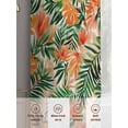 thumbnail image 7 of Orange Green Palm Leaves Semi Sheer Curtains 63 Inch Length 2 Panels Set, Summer Tropical Floral Sheer Kitchen Curtain Privacy Voile Window Curtain for Living Room Bedroom Rod Pocket Drapes, 7 of 7