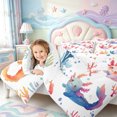 thumbnail image 4 of Manfei 3D Print Axolotl 7 Pieces Full Size Bedding Sets,Pastel Ocean Animal Full Size Bed in a Bag,Polkadot Reversible, 4 of 7