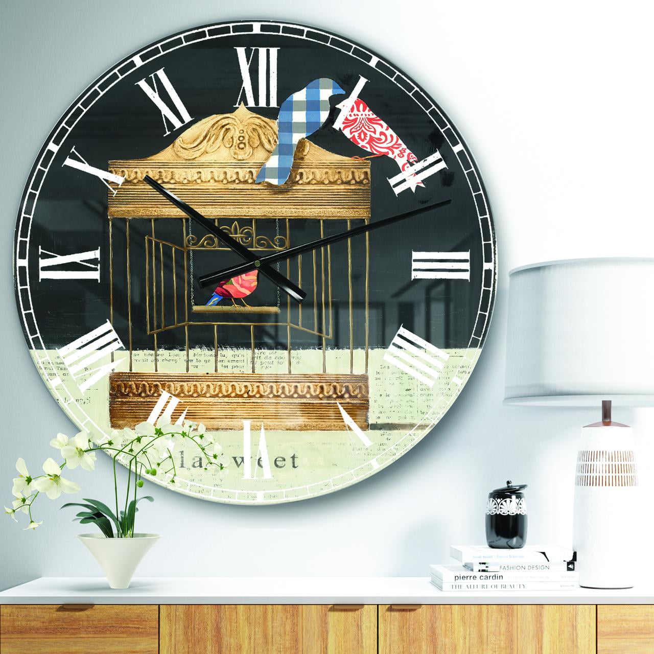 Designart Oversized Multicolor Analog Round Modern Traditional Wall Clocks, CLM31194-C23