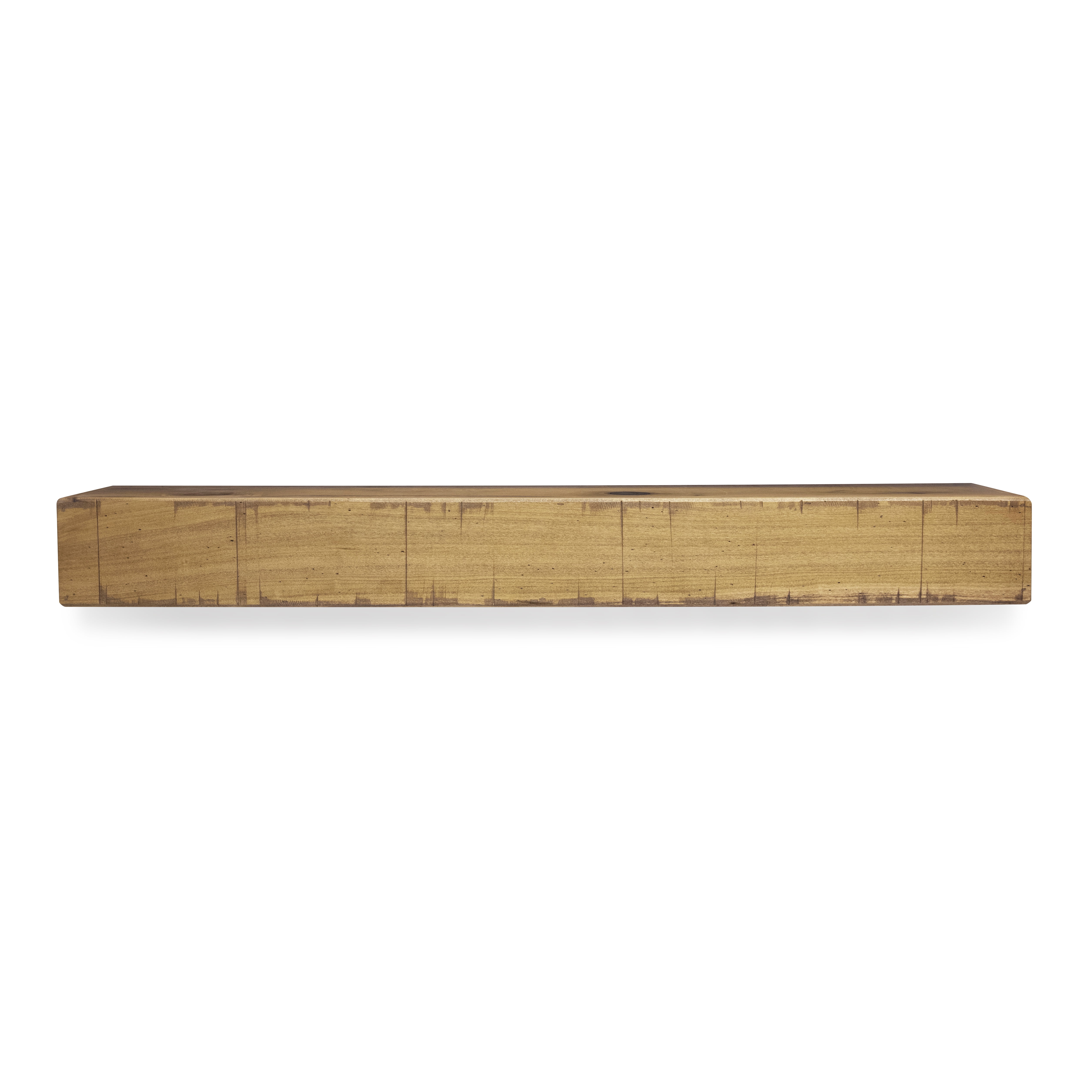 60" Dark Chocolate Stained Poplar Wood Rustic Mantel Shelf