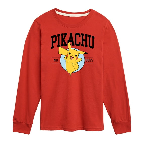 Pokémon - Pikachu Collegiate - Youth Long Sleeve Graphic T-Shirt