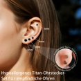 thumbnail image 4 of Limerencia 4 Pairs Titanium Screw Back Stud Earrings Set for Sensitive Ears, Hypoallergenic Surgical Stainless Steel Cubic Zirconia Earrings for Women Men, 4 of 6