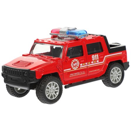 Luxshiny Realistic Red Plastic Fire Truck Model with Inertia Pull Back and Smooth Surface