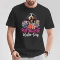 thumbnail image 2 of Sunset Retro Portuguese Water Dog T-Shirt, Vintage Style Pet Paw Graphic Tee for Dog Lovers, Classic Canine Silhouette Shirt, Casual Animal Lover Apparel, Gift for Portuguese , Size 2XL, Color Black, 2 of 3