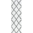 thumbnail image 3 of Bliss Rugs Transitional Diamond 2'3'' x 7'3'' White and Gray Polypropylene Indoor Runner Rug, 2'3'' x 7'3'', 3 of 10