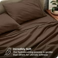 thumbnail image 3 of Queen Size 500-Thread-Count 4-PCs Bed Sheet Set, 100% Pure Egyptian Cotton Sheets, Fits Mattress Upto 6-9" Deep Pocket, Solid Pattern, Chocolate, 3 of 6